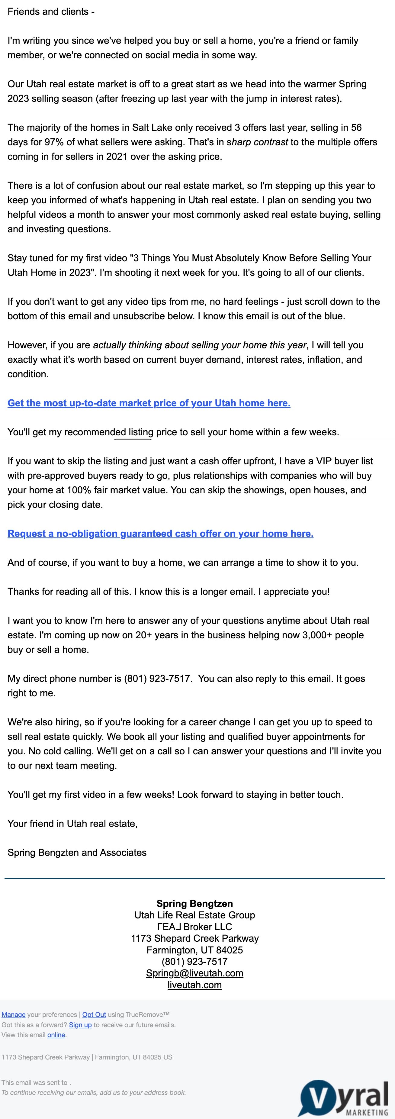 Example reconnect email