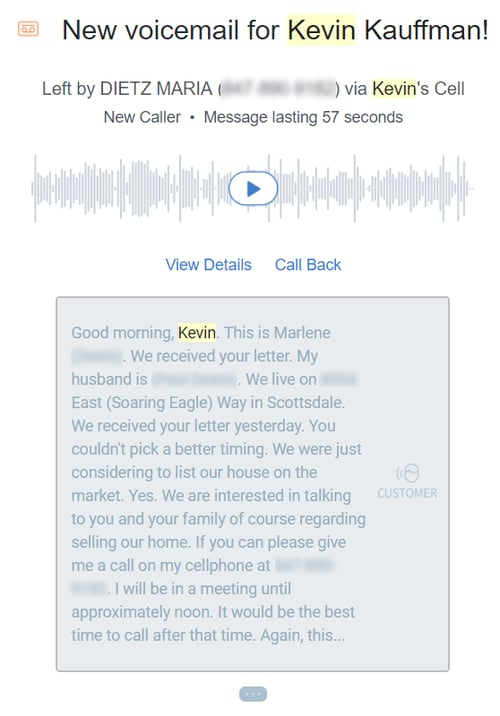 Kevin Kauffman voicemail